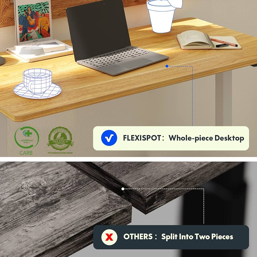 Flexispot E1W ホワイト Amazon.com: FLEXISPOT EN2 Whole-Piece Standing Desk with